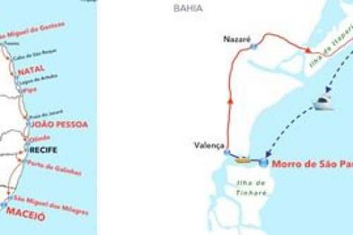 MAPPA LA ROTTA DELLE DUNE, DEI DELFINI E DEI CORALLI, BAHIA CULTURALE E BALNEARE