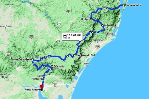 MAPPA LA ROTTA DELLA SERRA E DEL GELO